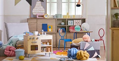 ナチュラル カラフルトーンでつくる北欧風の子供部屋 インテリアコーディネート事例 公式 Lowya ロウヤ 家具 インテリアのオンライン通販