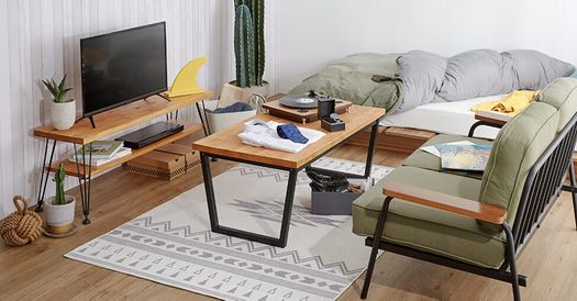 男前な西海岸ヴィンテージ調8畳1r ワンルーム インテリアコーディネート事例 公式 Lowya ロウヤ 家具 インテリアのオンライン通販