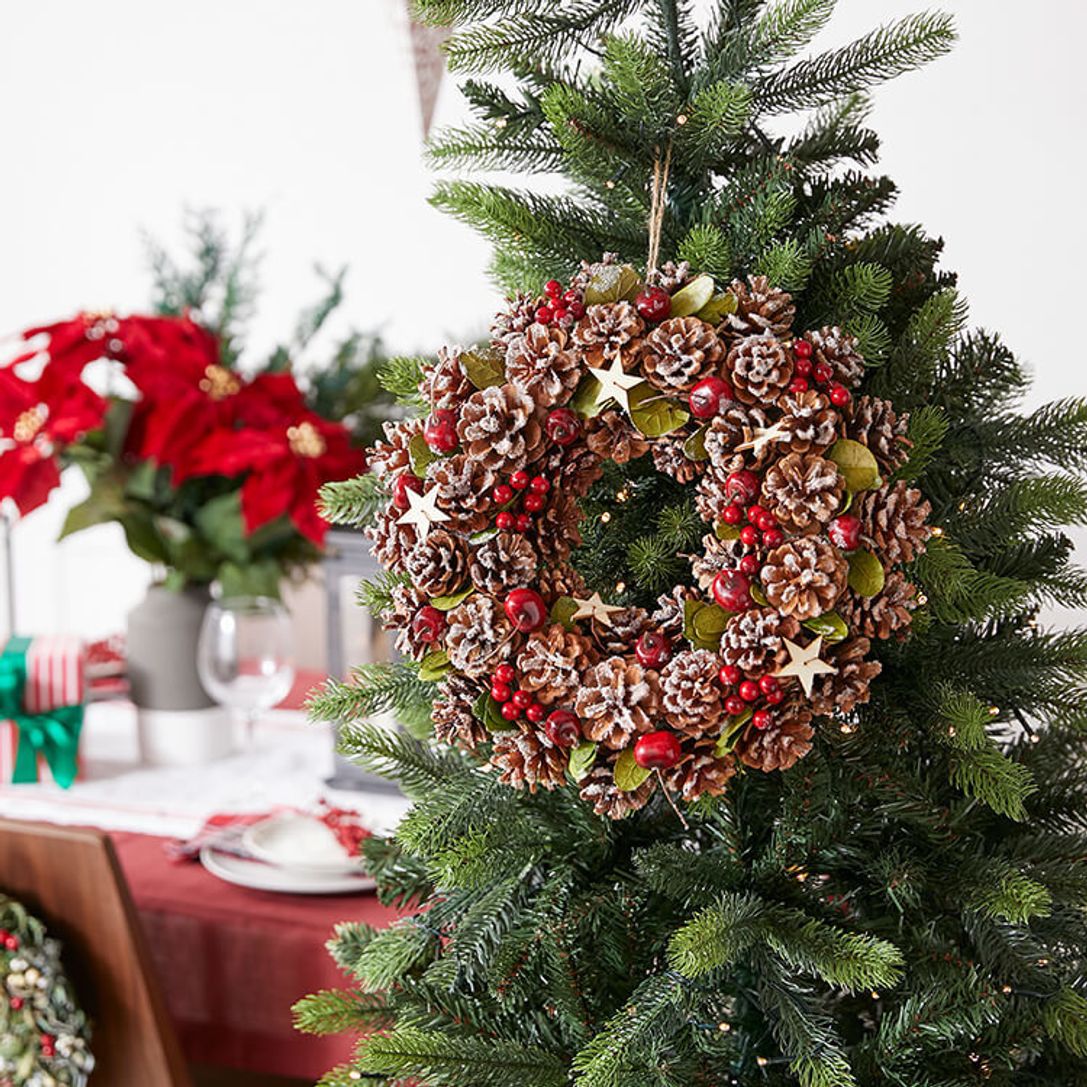 クリスマスリース選べる5色 天然素材 松ぼっくり使用 かわいい ホープ スターブランチ グリーンリーフ パインコーン オレンジクラシカル 公式 Lowya ロウヤ 家具 インテリアのオンライン通販
