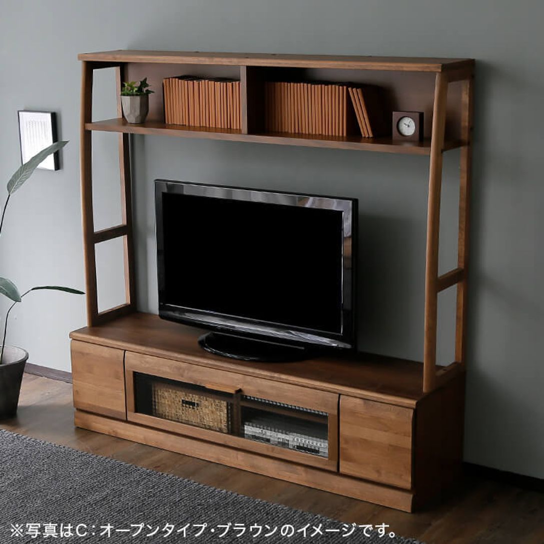 完成品 壁面収納テレビ台 ナチュラル ブラウン 無垢材使用で気品漂う美しさ 公式 Lowya ロウヤ 家具 インテリアのオンライン通販