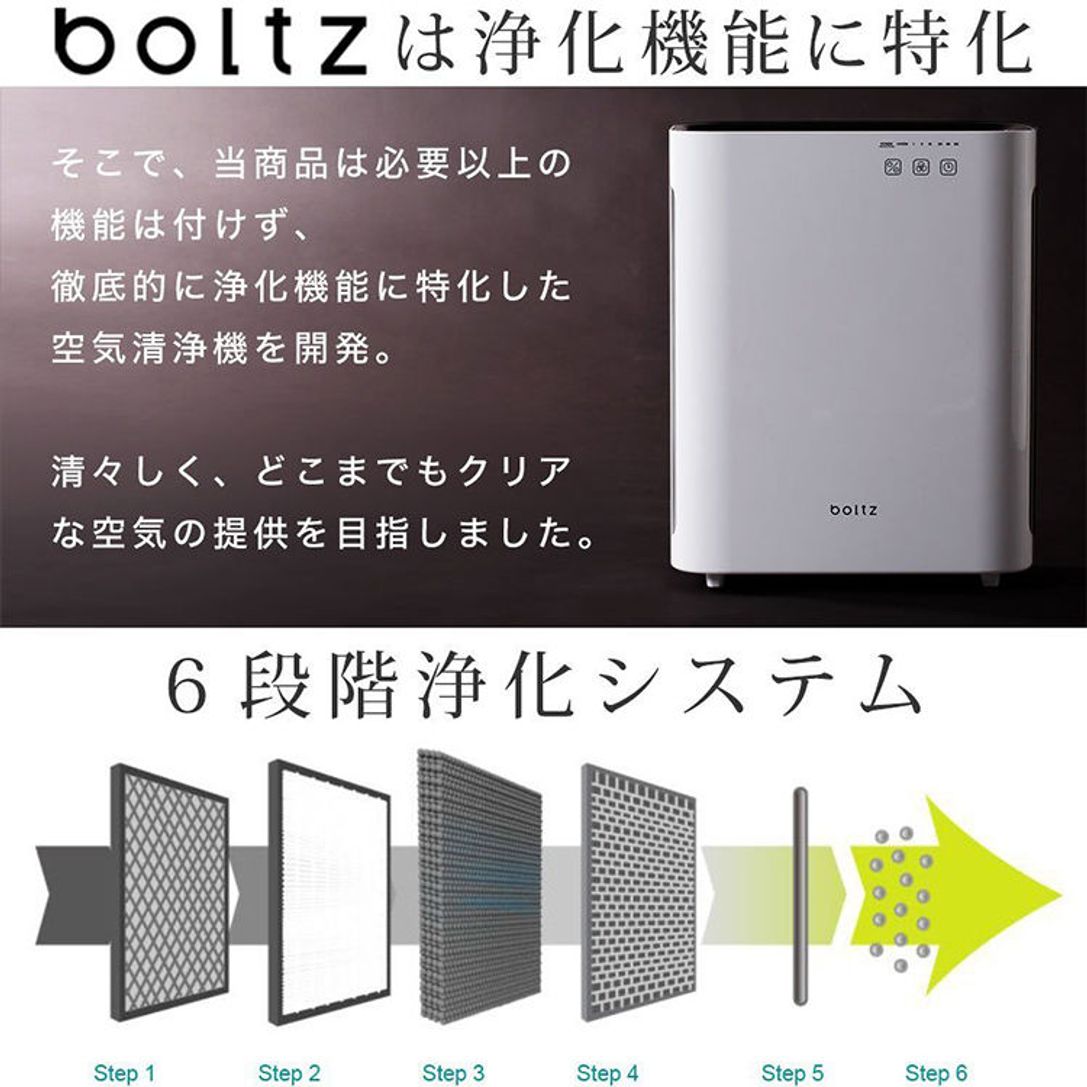 すっきりデザインの空気清浄機 ホワイト 10畳対応 Hepaフィルター デザイン家電boltz 公式 Lowya ロウヤ 家具 インテリアのオンライン通販