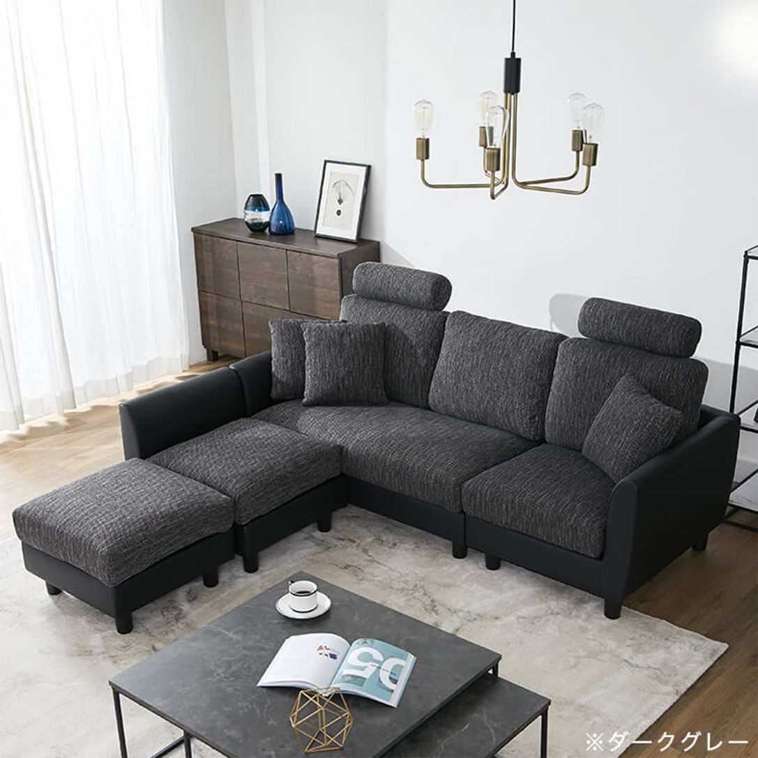 高評価レビュー商品 ラメ入りファブリックでラグジュアリーな3人掛けカウチソファ ネイビー ダークブラウン ブラック レッド グリーン ベージュ ダークグレー グレー ダークブラウン 公式 Lowya ロウヤ 家具 インテリアのオンライン通販