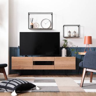 半完成品】ローテレビ台 49型対応の木製(シャビーナチュラル/ホワイト 