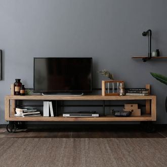 完成品】ミドルテレビ台(ナチュラル)ヴィンテージ調でパイン材使用 