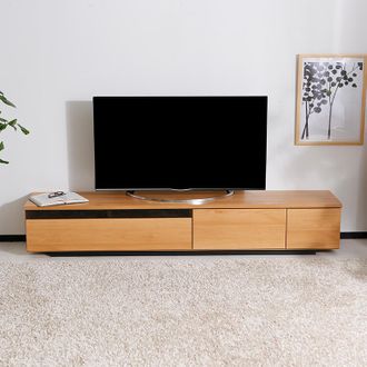 完成品】50型対応のロータイプテレビ台 収納力が魅力(シャビー 