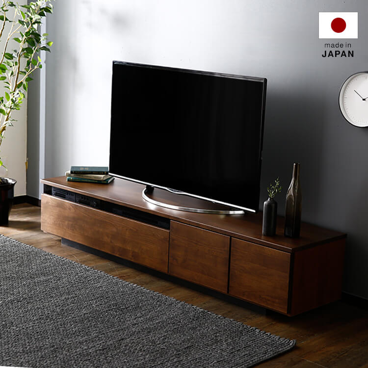 完成品】4型対応のローテレビ台(ナチュラル/ウォルナット)国産の幅180 