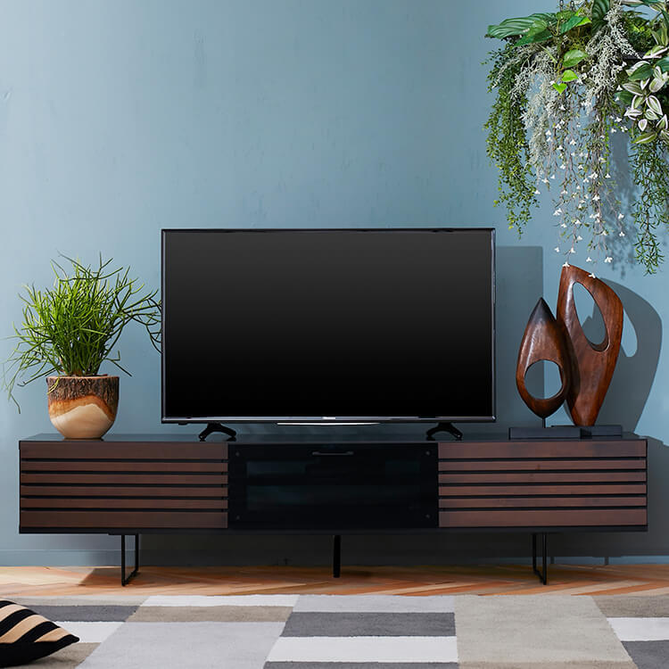 LOWYA テレビ台 アルダー 70型対応のローテレビ台 アルダー無垢材使用の国産タイプ(ブラウン