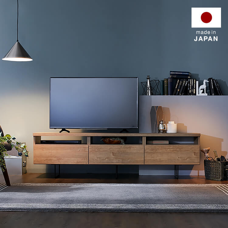 半完成品】70型対応のローテレビ台 ヴィンテージ調の国産タイプ