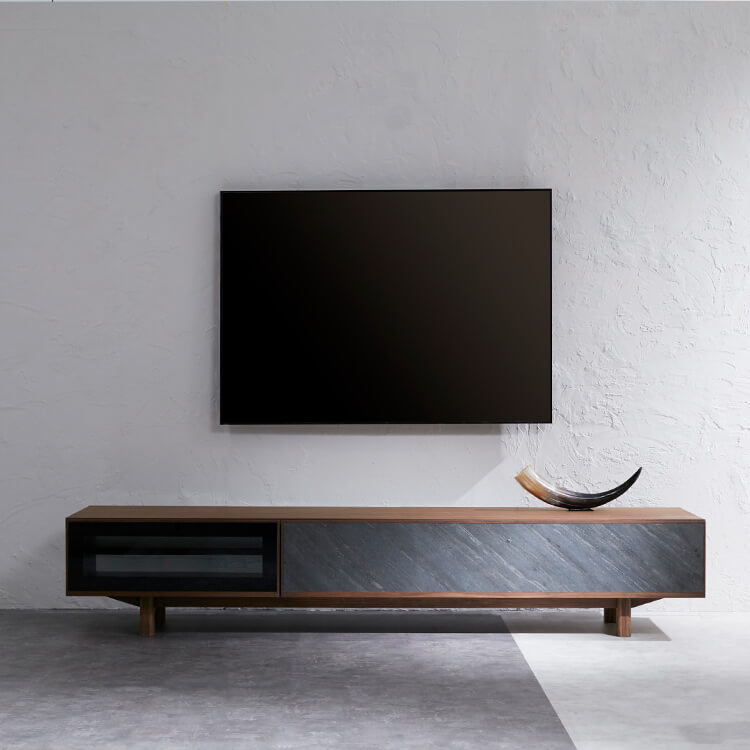 完成品】ローテレビ台(ウォルナット/オーク)突板使用で