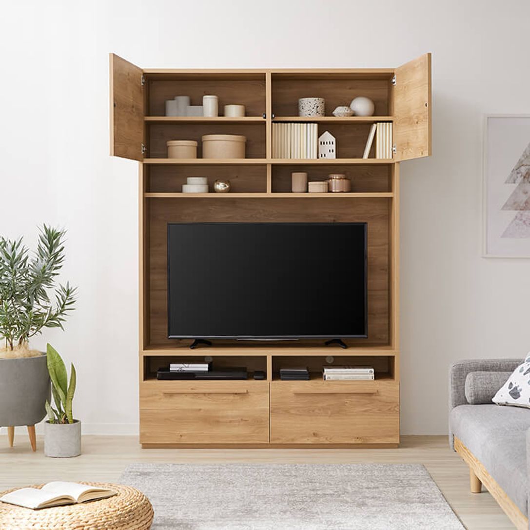幅124 1 木製テレビ台 収納付 コンセント収納 木目調 公式 Lowya ロウヤ 家具 インテリアのオンライン通販