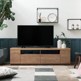 完成品】収納力抜群の木製テレビ台(ナチュラル/ブラウン/ブラック 