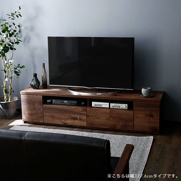【完成品】収納力抜群の木製テレビ台(ナチュラル/ブラウン/ブラックウッド)43型対応のロータイプ(日本製) | 【公式】LOWYA(ロウヤ