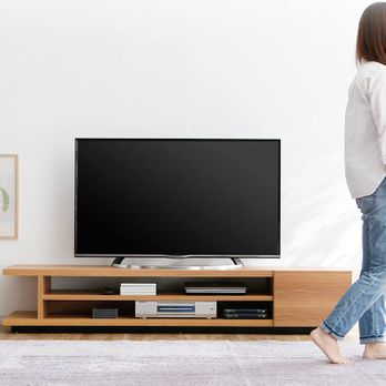 ローテレビ台 49型対応で木製タイプのスタイリッシュデザイン 