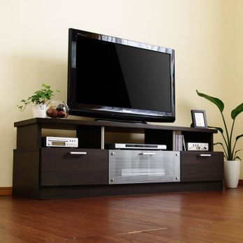 完成品】50型対応のテレビ台(ホワイト/ブラウン)スタイリッシュで高級 
