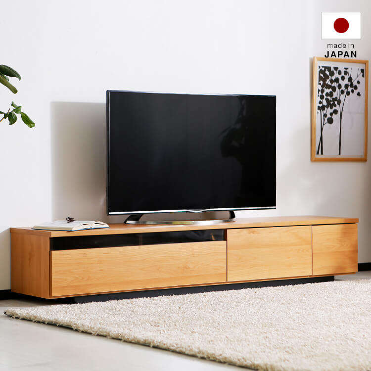 [幅180] テレビ台 日本製 ローテレビ台 50V型対応 完成品 木製 ナチュラル