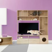 大人気商品】猫好きにぴったり！キャットタワー一体型テレビ台 