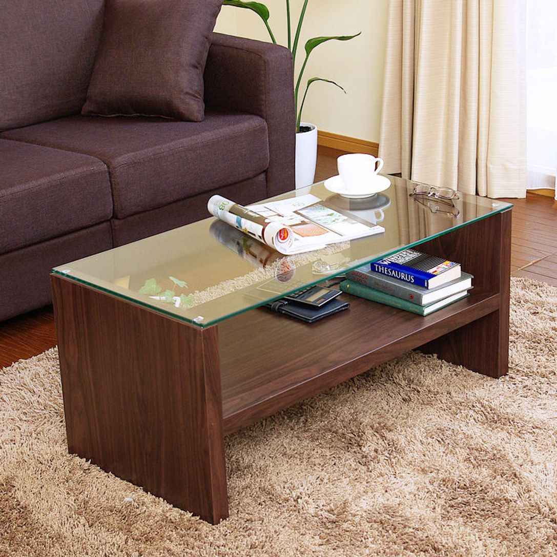 ガラステーブル(ホワイト/ブラウン)収納付きのナチュラルローテーブル | 【公式】LOWYA(ロウヤ) 家具・インテリアのオンライン通販