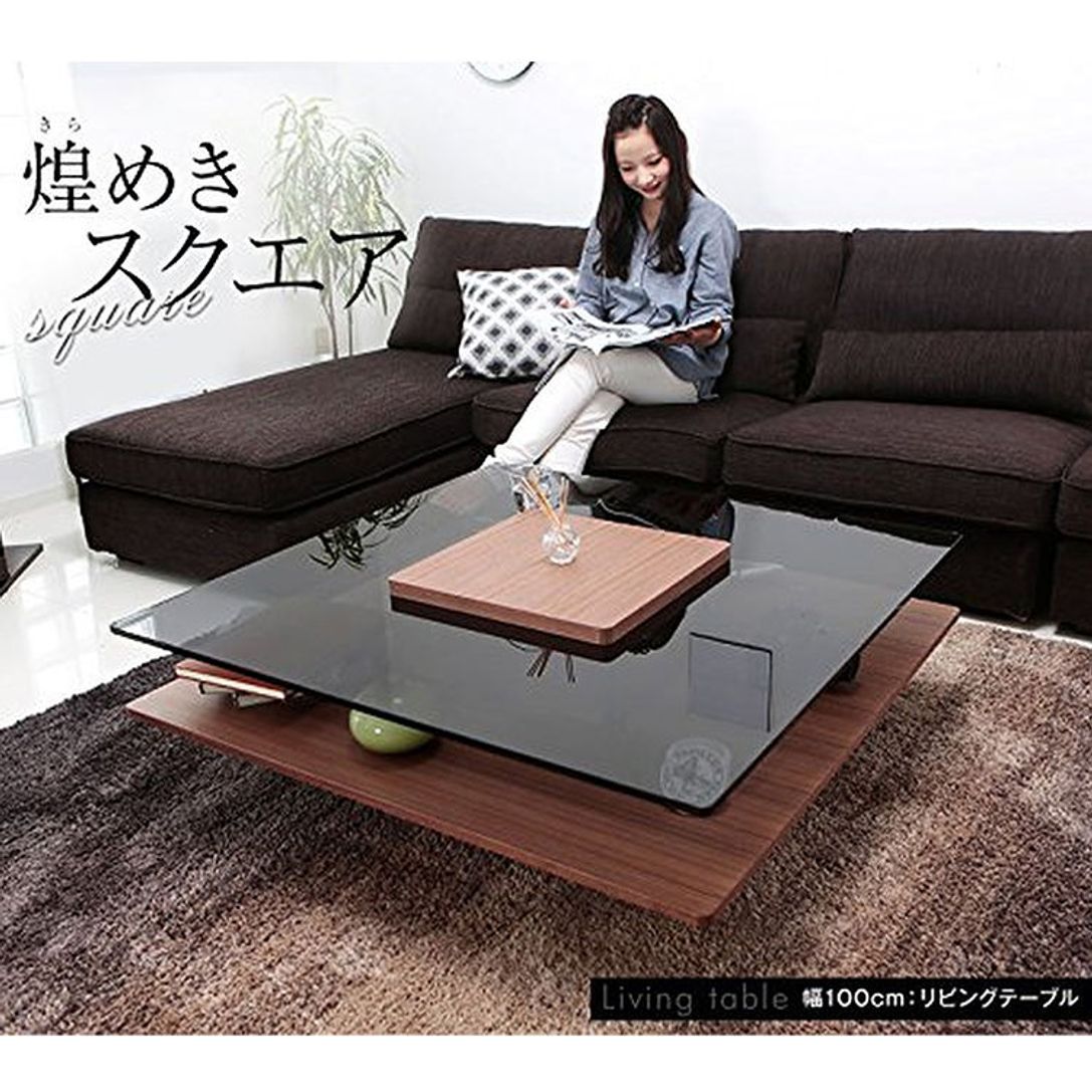 スクエア型センターテーブル(ブラウン/ブラック)リビングに最適な洗練デザイン | 【公式】LOWYA(ロウヤ) 家具・インテリアのオンライン通販