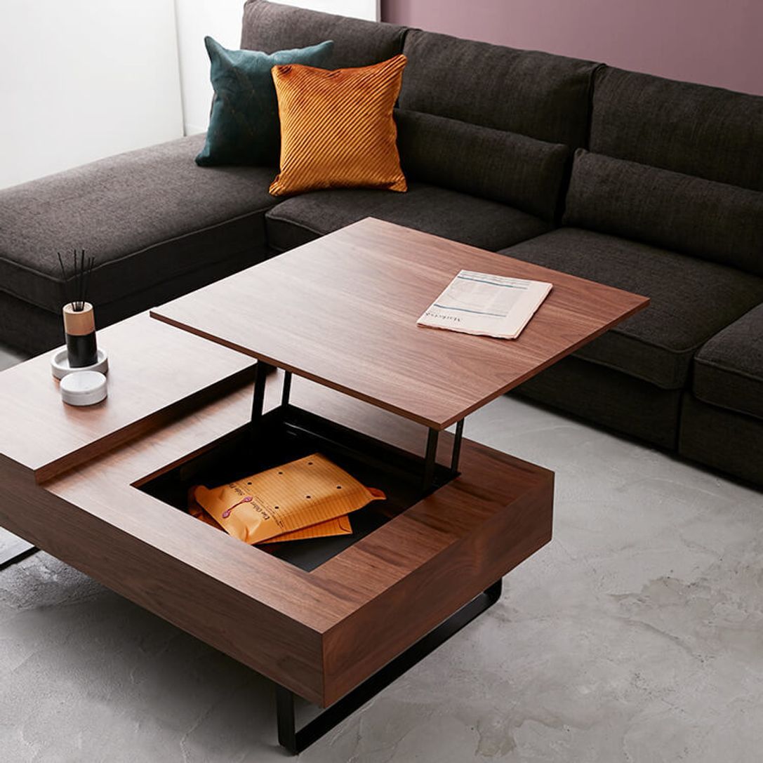 センターテーブル(ウォルナット/オーク/ウォルナット)高さを変えられる昇降式タイプ | 【公式】LOWYA(ロウヤ) 家具・インテリアのオンライン通販