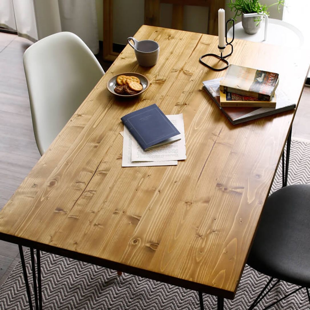 リビングテーブル(ライトブラウン)無垢材・スチール脚のお洒落でシンプルデザイン | 【公式】LOWYA(ロウヤ) 家具・インテリアのオンライン通販