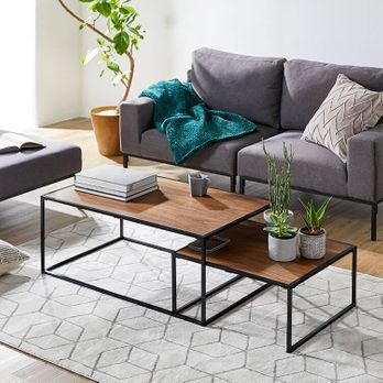 センターテーブル ウォルナット突板使用 [幅55-145] | 【公式】LOWYA  