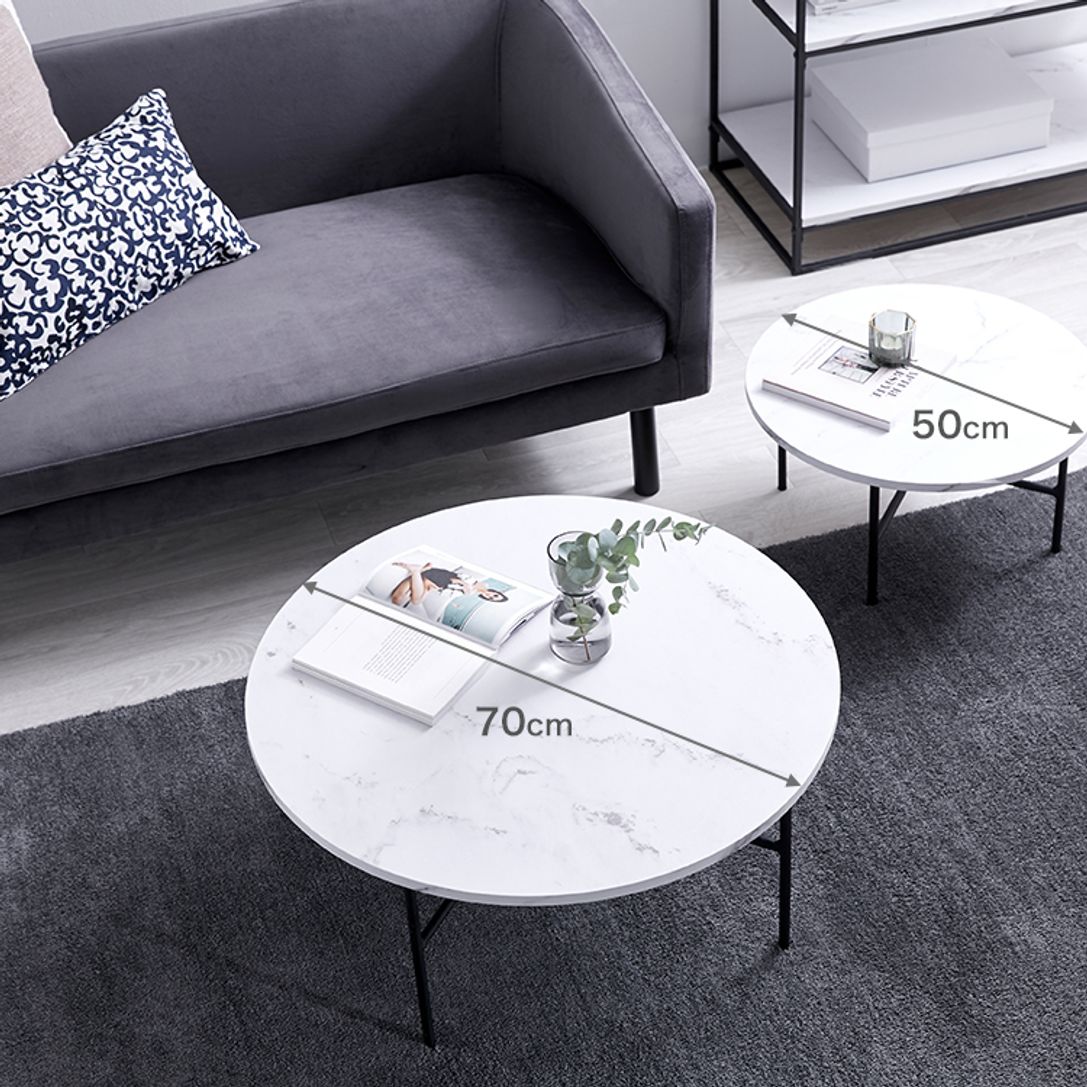 大理石柄 テーブル スチール 円形 公式 Lowya ロウヤ 家具 インテリアのオンライン通販