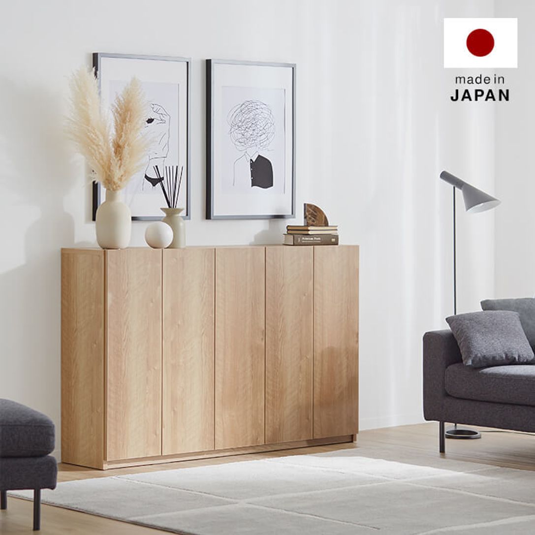 幅150 日本製 キャビネット 収納 大容量 半完成品 薄型 ベッドルーム リビング 公式 Lowya ロウヤ 家具 インテリアのオンライン通販