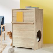 収納ラック(オーク)猫用トイレ付きの猫家具 | 【公式】LOWYA(ロウヤ 