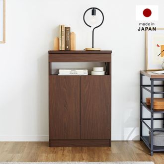 FAX台 電話台 ルーター収納  リビングボード 幅73 キャビネット おしゃれ オーク コンテ ISSEIKI 幅58.6] FAX台 ルーター収納 木目調 国産 | 【公式】LOWYA(ロウヤ) 家具・インテリアのオンライン通販