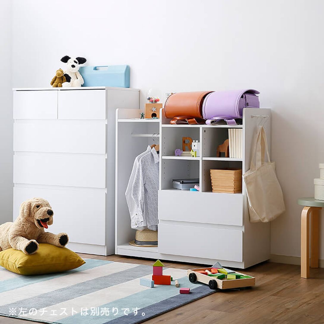 シンプルなデザインが魅力 ランドセル キッズハンガーラック ホワイト ウォルナット オーク 公式 Lowya ロウヤ 家具 インテリアのオンライン通販