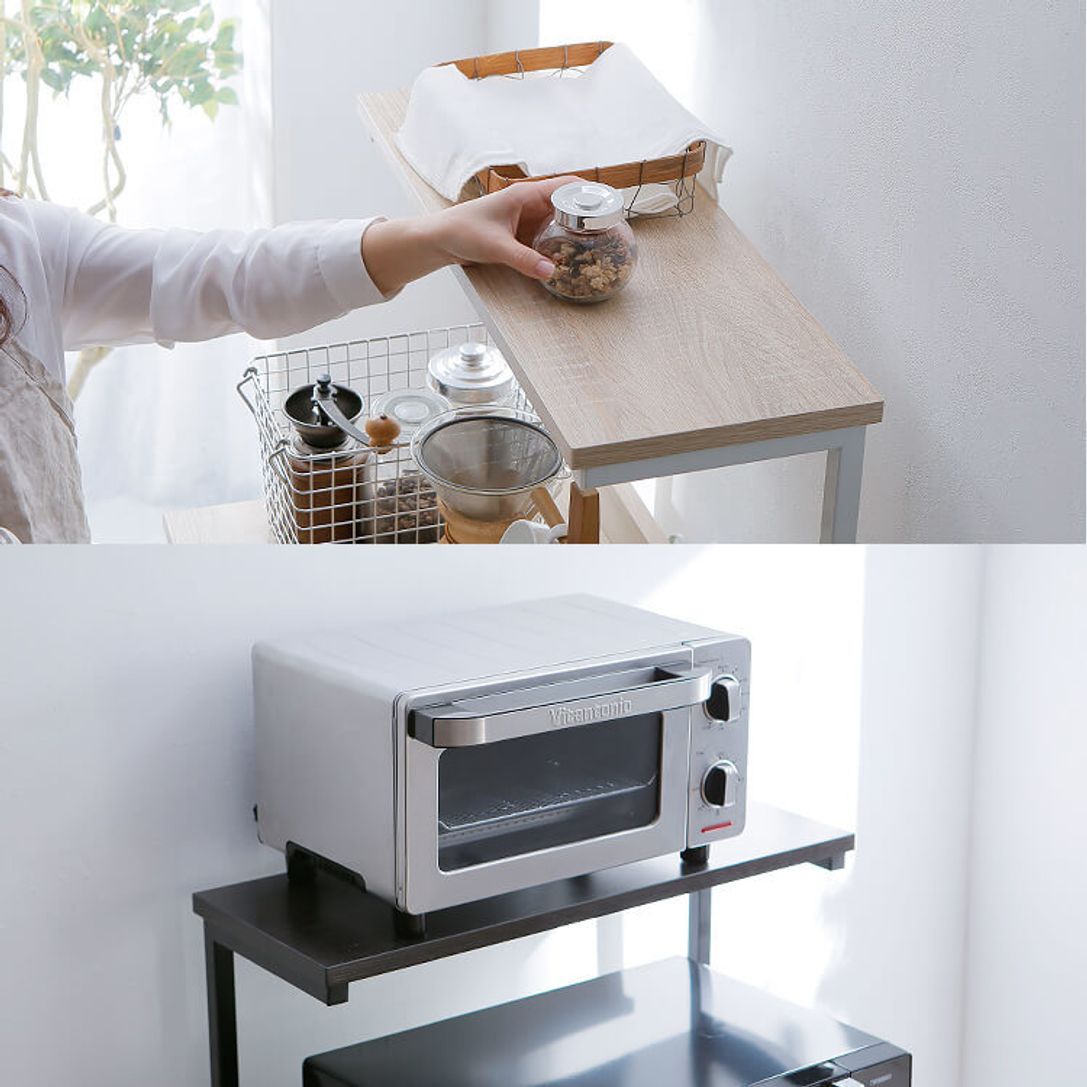 キャスター付でラクラク移動 キッチンワゴン レンジ台 ホワイト オーク ブラック ウォルナット 公式 Lowya ロウヤ 家具 インテリアのオンライン通販