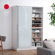 完成品】可動式キッチン収納(ホワイト/ブラウン)日本製で可動式タイプ 