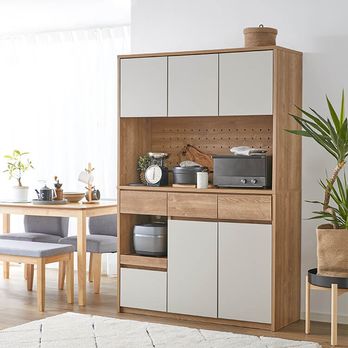 国産食器棚 レンジ台 キッチン収納 キッチンボード [幅120] | 【公式  