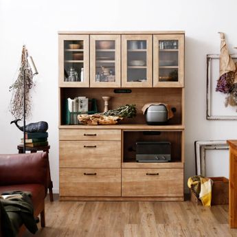 美品 特別価格 株式会社 長 食器棚 （日本製の食器棚(アンティーク  