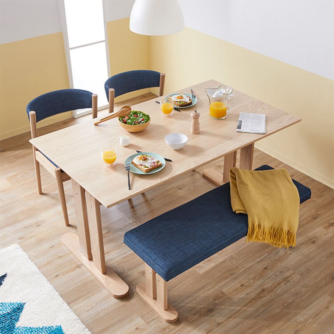 4人掛けダイニングテーブルセット 食卓テーブル＋ダイニングベンチ チェア 天然木 | 【公式】LOWYA(ロウヤ) 家具・インテリアのオンライン通販