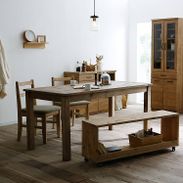 ナチュラルカラーのダイニングテーブル(単品)ヴィンテージデザイン 