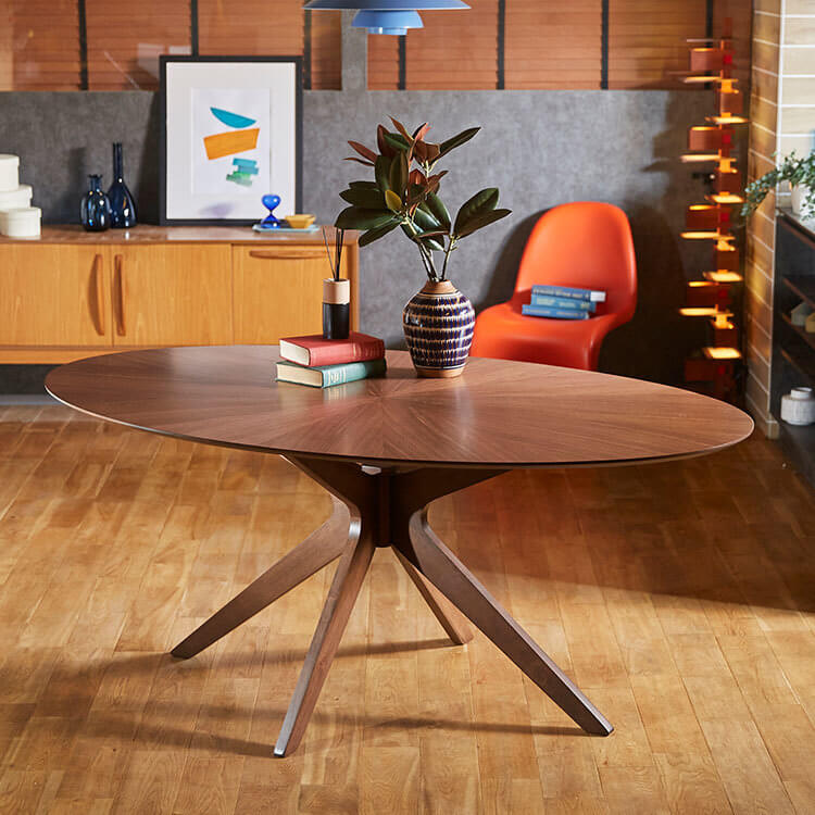 楕円形のダイニングテーブル単品 ウォルナット 天然木使用の北欧風 公式 Lowya ロウヤ 家具 インテリアのオンライン通販