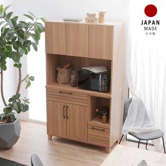完成品】食器棚(ナチュラル)日本製で脚付き | 【公式】LOWYA(ロウヤ 