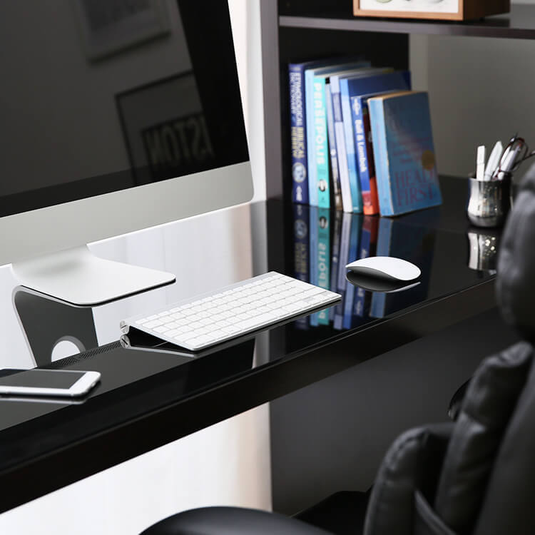 パソコンデスク 棚付き 収納ラック一体型 強化ガラス LOWYA LOWYA 価格