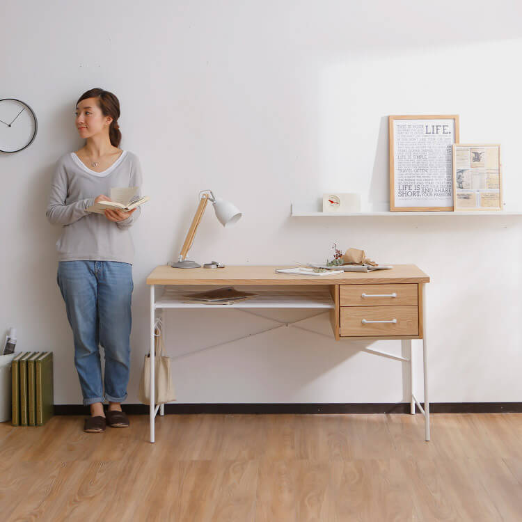 LISABO ナチュラルデスク 引き出し付き 118x45 cm LISABO リーサボー デスク, ブラック, 118x45 cm - IKEA