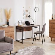 木製デスク タップ収納付 フック付 スチール脚 [幅98] | 【公式】LOWYA  