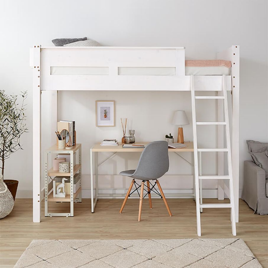 照明付きが嬉しい シングルサイズの木製ロフトベッド ホワイト ナチュラル ライトブラウン ダークブラウン コンセント 宮棚付き 公式 Lowya ロウヤ 家具 インテリアのオンライン通販