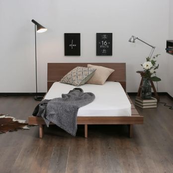 ウォルナットのベッドフレーム(シングル)ロータイプ | 【公式】LOWYA  