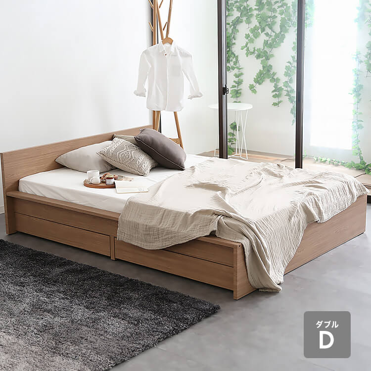 ベッド/マットレス セミダブルベッド [幅158][ダブル] ベッドフレーム マットレス対応 通気性 木製 ナチュラル ナチュラル