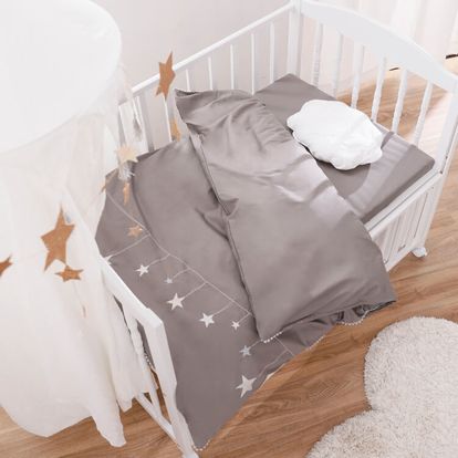 ベビー布団12点セット（ホワイト/ダークグレー/グレー）京都西川 綿100  