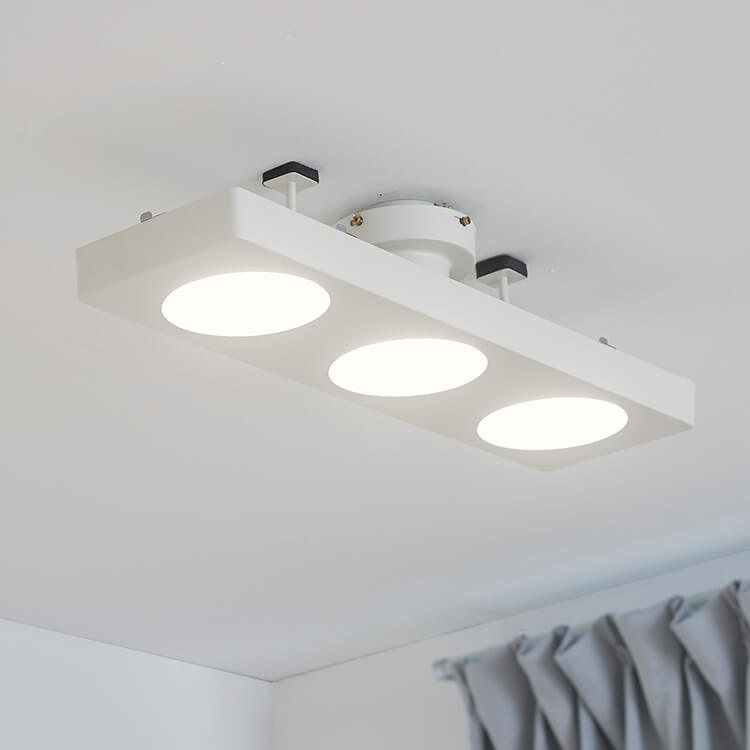 LEDシーリングライト（4灯：ホワイト/ウォルナット）調光・調色10段階 