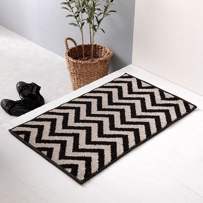 玄関マット シェブロン ボーダー モザイク モダン 洗える 滑り止め付き 80 50 公式 Lowya ロウヤ 家具 インテリアのオンライン通販