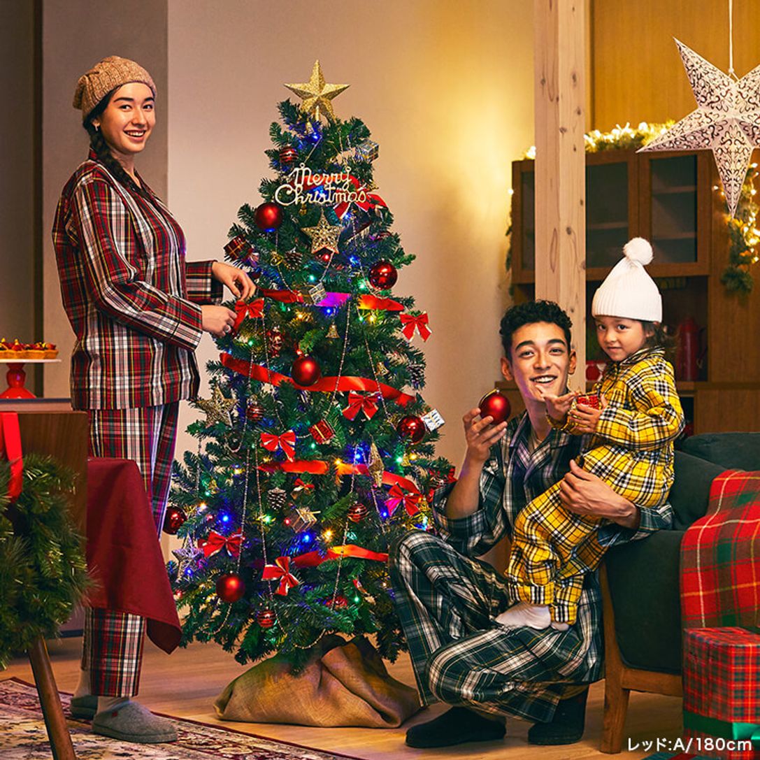 オーナメントフルセット クリスマスツリー Ledライト付 豪華 カラフル 180cm 公式 Lowya ロウヤ 家具 インテリアのオンライン通販