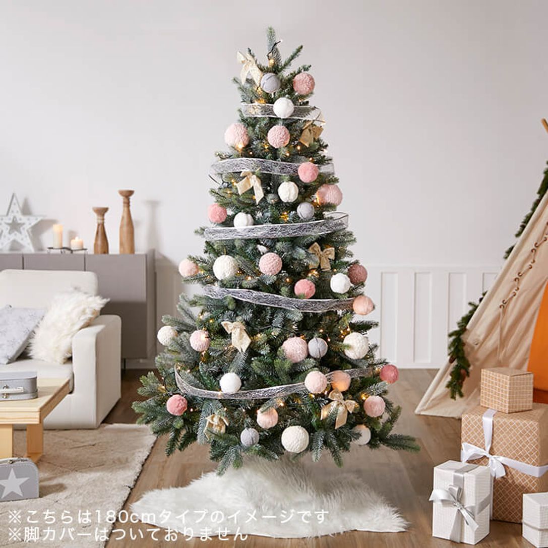 クリスマスツリー もこもこオーナメントセット Ledライト付 150 公式 Lowya ロウヤ 家具 インテリアのオンライン通販