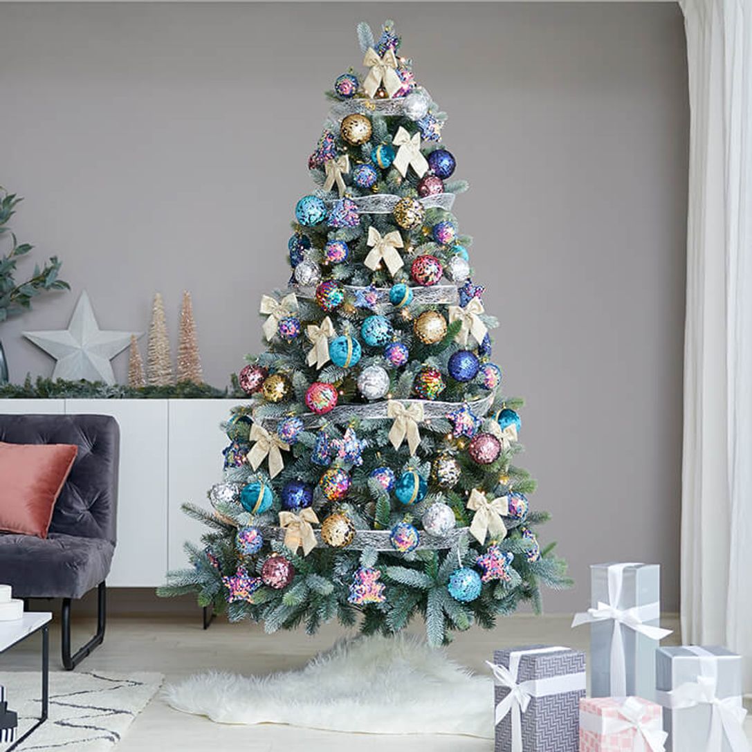 クリスマスツリー スパンコールオーナメントセット Ledライト付 豪華 180cm 公式 Lowya ロウヤ 家具 インテリアのオンライン通販